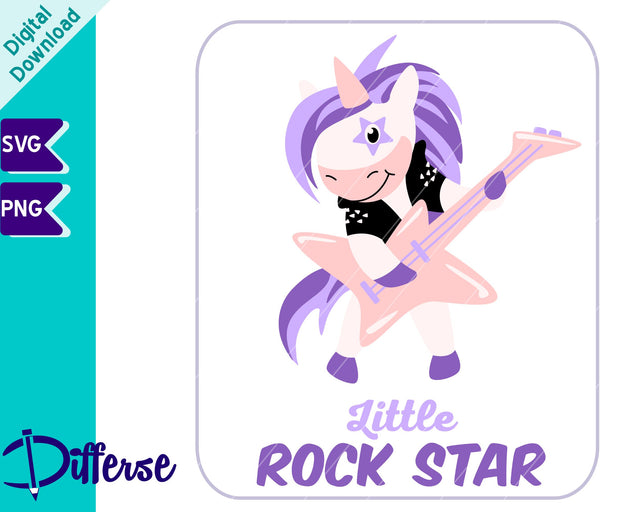 Unicorn Rock Star SVG | Cool Unicorn SVG SVG Differse 