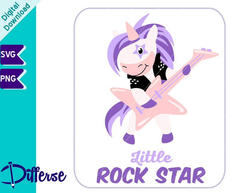 Unicorn Rock Star SVG | Cool Unicorn SVG SVG Differse 