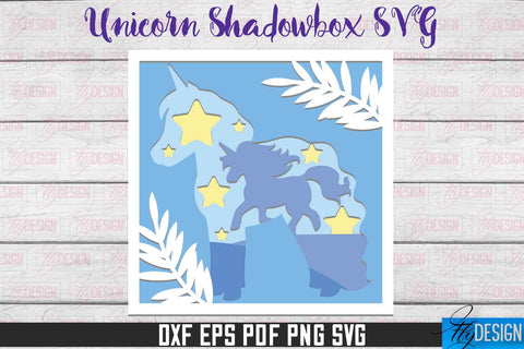 Unicorn Shadowbox SVG | Paper Cut Files | Paper Unicorn SVG Design SVG Fly Design 