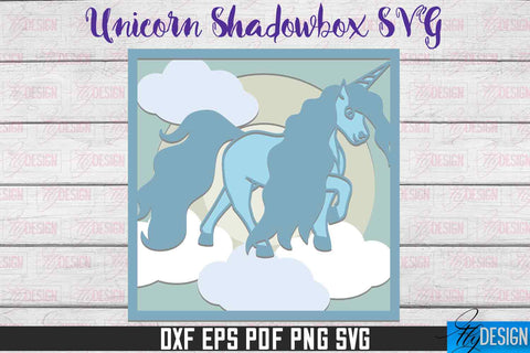 Unicorn Shadowbox SVG | Paper Cut Files | Paper Unicorn SVG Design SVG Fly Design 
