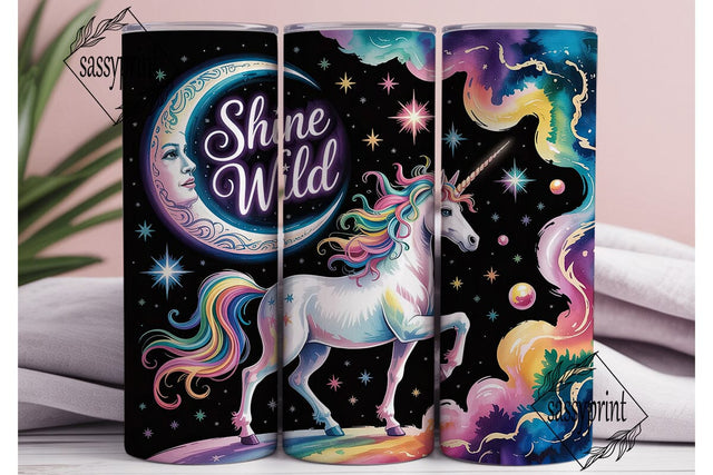Unicorn Shine Wild 20oz Tumbler Wrap Sublimation sassyprint 