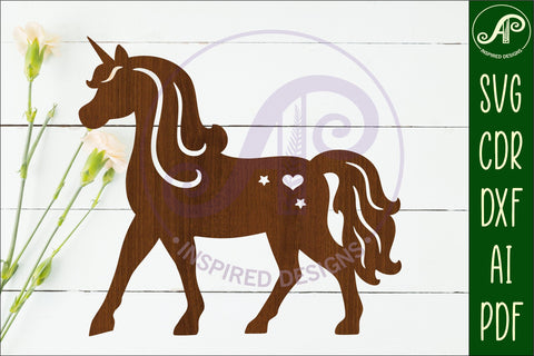 Unicorn Silhouette laser cut wall art SVG APInspireddesigns 