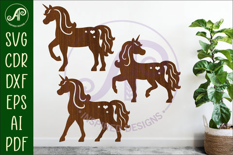 Unicorn Silhouette laser cut wall art SVG APInspireddesigns 