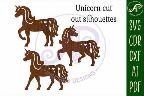 Unicorn Silhouette laser cut wall art SVG APInspireddesigns 