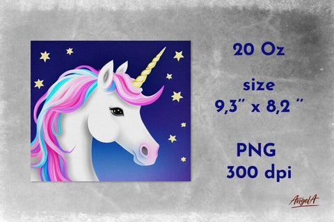Unicorn sublimation tumbler. Tumbler wrap png. Unicorn PNG Sublimation Angelina Semenova 
