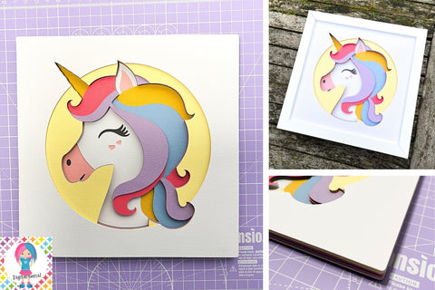 Unicorn SVG | 3D Shadowbox design. SVG Digital Gems 