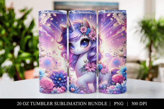 Unicorn Tumbler Design, 20 oz Straight Tumbler Sublimation Sublimation BijouBay 
