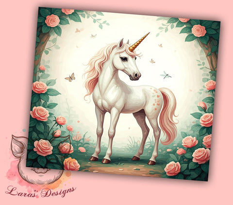 Unicorn Tumbler, Whimsical Design, Fantasy Tumbler, 20oz Tumbler Wrap, PNG Sublimation, Kids Gifts, Magical Decor Sublimation Lara' s Designs 