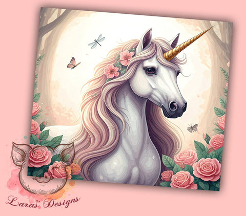 Unicorn Tumbler, Whimsical Design, Fantasy Tumbler, 20oz Tumbler Wrap, PNG Sublimation, Kids Gifts, Magical Decor Sublimation Lara' s Designs 