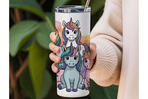 Unicorn Tumbler Wrap PNG Sublimation DesignSVG 