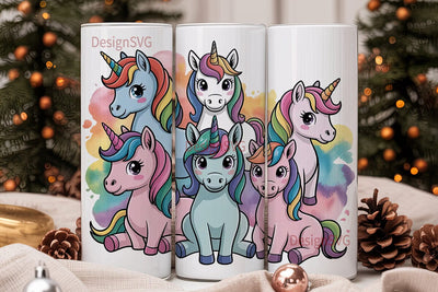 Unicorn Tumbler Wrap PNG Sublimation DesignSVG 