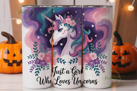 Unicorn Tumbler Wrap PNG Sublimation PixelChick 
