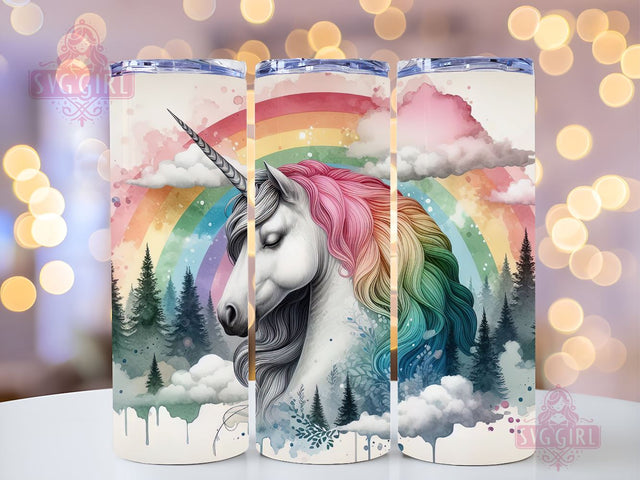 Unicorn Tumbler Wrap, Rainbow Unicorn Tumbler, Watercolor Unicorn Tumbler Wrap PNG Tumbler Wrap Seamless Sublimation Designs Downloads Sublimation SvggirlplusArt 