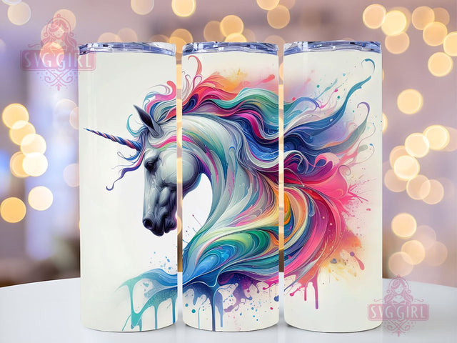 Unicorn Tumbler Wrap, Rainbow Unicorn Tumbler, Watercolor Unicorn Tumbler Wrap PNG Tumbler Wrap Seamless Sublimation Designs Downloads Sublimation SvggirlplusArt 