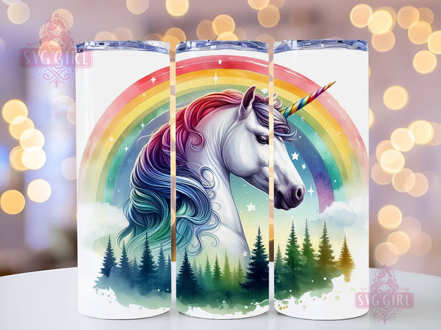 Unicorn Tumbler Wrap, Rainbow Unicorn Tumbler, Watercolor Unicorn Tumbler Wrap PNG Tumbler Wrap Seamless Sublimation Designs Downloads Sublimation SvggirlplusArt 