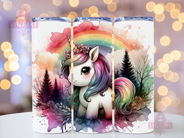 Unicorn Tumbler Wrap, Rainbow Unicorn Tumbler, Watercolor Unicorn Tumbler Wrap PNG Tumbler Wrap Seamless Sublimation Designs Downloads Sublimation SvggirlplusArt 