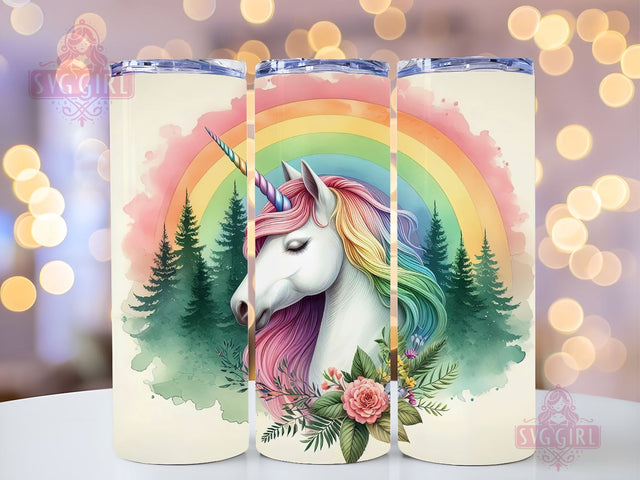 Unicorn Tumbler Wrap, Rainbow Unicorn Tumbler, Watercolor Unicorn Tumbler Wrap PNG Tumbler Wrap Seamless Sublimation Designs Downloads Sublimation SvggirlplusArt 