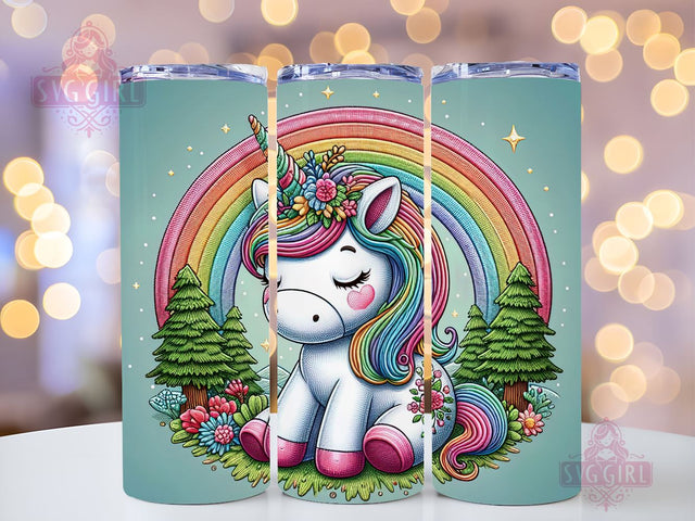 Unicorn Tumbler Wrap, Rainbow Unicorn Tumbler, Watercolor Unicorn Tumbler Wrap PNG Tumbler Wrap Seamless Sublimation Designs Downloads Sublimation SvggirlplusArt 