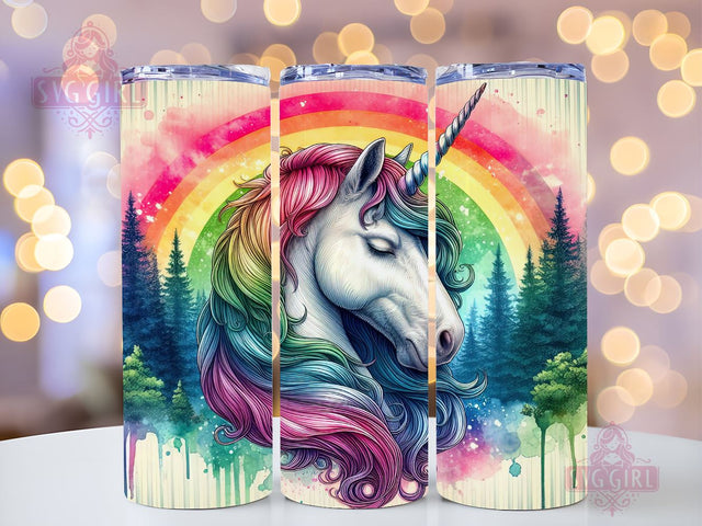Unicorn Tumbler Wrap, Rainbow Unicorn Tumbler, Watercolor Unicorn Tumbler Wrap PNG Tumbler Wrap Seamless Sublimation Designs Downloads Sublimation SvggirlplusArt 