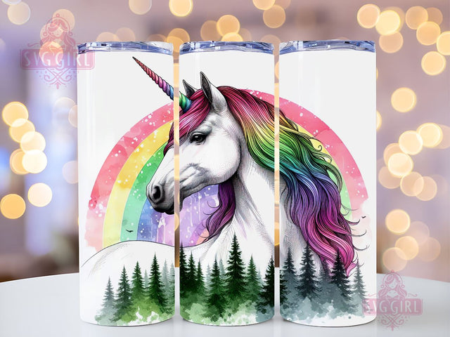 Unicorn Tumbler Wrap, Rainbow Unicorn Tumbler, Watercolor Unicorn Tumbler Wrap PNG Tumbler Wrap Seamless Sublimation Designs Downloads Sublimation SvggirlplusArt 