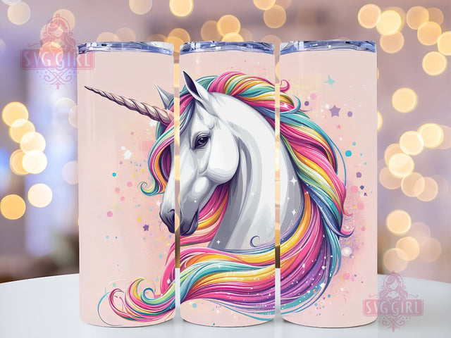 Unicorn Tumbler Wrap, Unicorn 20oz Skinny Tumbler Sublimation Design, Unicorn Tumbler Design 20oz Skinny Straight Tumbler Wraps PNG Sublimation SvggirlplusArt 