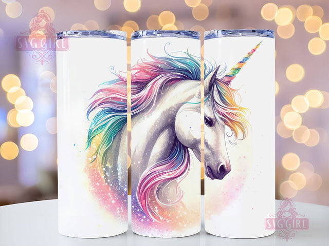 Unicorn Tumbler Wrap, Unicorn 20oz Skinny Tumbler Sublimation Design, Unicorn Tumbler Design 20oz Skinny Straight Tumbler Wraps PNG Sublimation SvggirlplusArt 