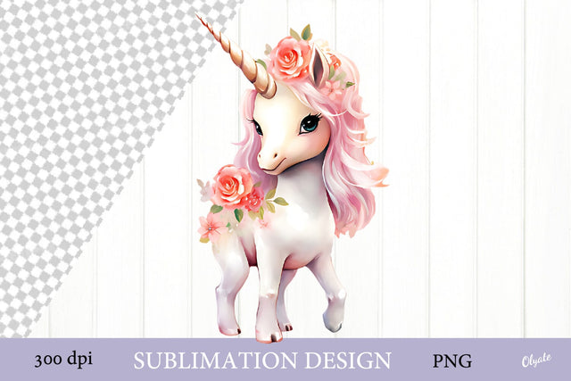 Unicorn Watercolor Sublimation. Baby Sublimation PNG Sublimation Olga Terlyanskaya 