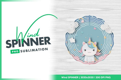 Unicorn wind spinner round design sublimation Sublimation Regulrcrative 