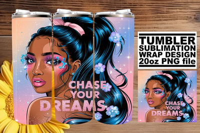 Unique 20oz tumbler wrap, ideal for your sublimation needs! , Afro Woman Sublimation afrosvg 