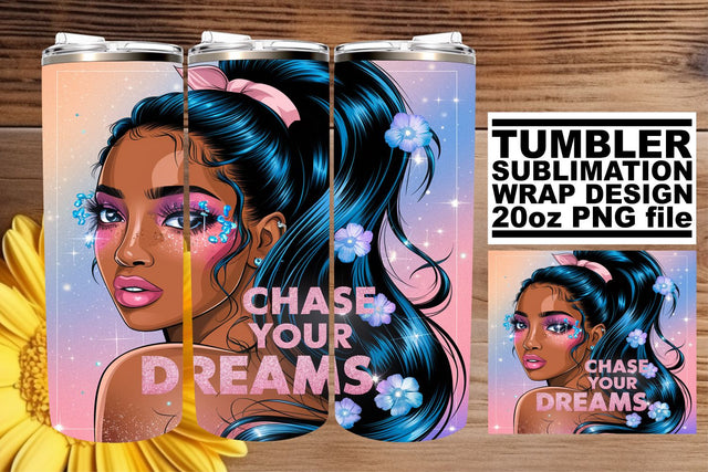 Unique 20oz tumbler wrap, ideal for your sublimation needs! , Afro Woman Sublimation afrosvg 