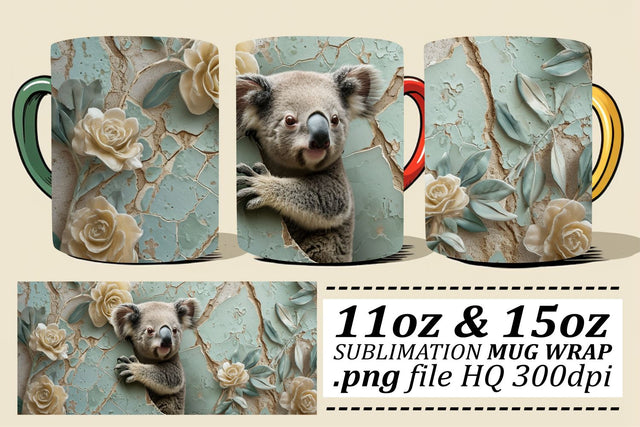 Unique 3D Wildlife Mug Wraps Sublimation 11oz 15oz Sublimation afrosvg 