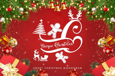 Unique Christmas Monogram Font Prasetya Letter 