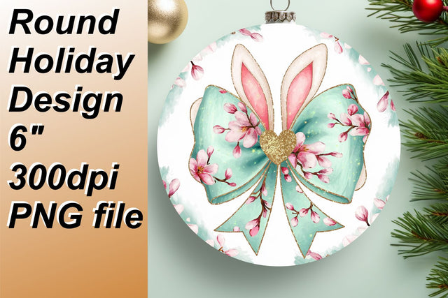 Unique circle designs for eye-catching keychains, perfect for gifting., Easter Bunny Sublimation HoodArtCraft 