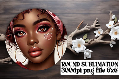 Unique circle designs for keychains, perfect for sublimation! , Love Girl Sublimation afrosvg 