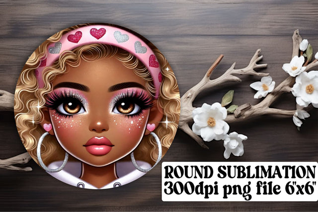 Unique circle designs, ready for vibrant keychain projects! , Love Girl Sublimation afrosvg 