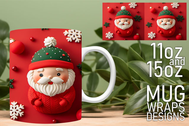 Unique designs for every occasion, craft stunning mugs! , 3D Santa Sublimation HoodArtCraft 