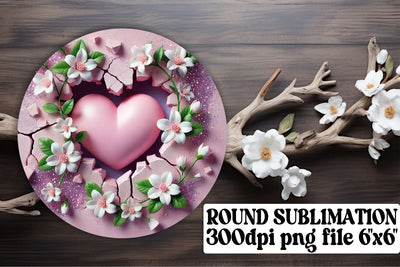 Unique designs for keychains, ready for round projects! , 3D Heart Sublimation afrosvg 