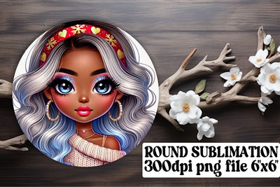 Unique designs for keychains, ready for round projects! , Love Girl Sublimation afrosvg 