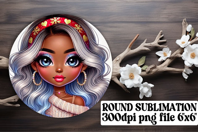 Unique designs for keychains, ready for round projects! , Love Girl Sublimation afrosvg 