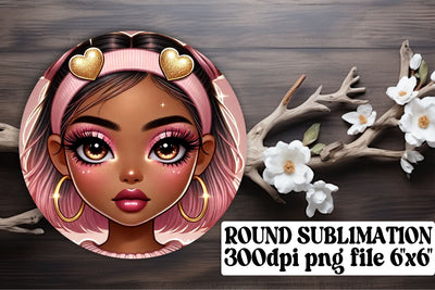 Unique designs for keychains, ready for round sublimation! , Love Girl Sublimation afrosvg 