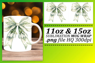 Unique designs for mug wraps, stand out in style! , Bow Sublimation afrosvg 