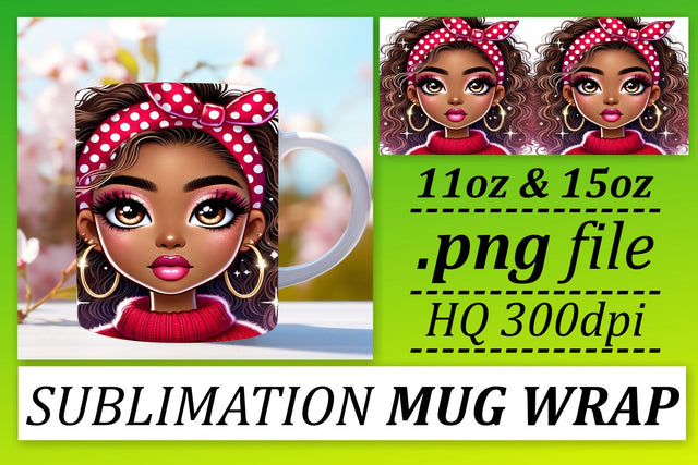 Unique designs for mug wraps, stand out in style! , Love Girl Sublimation afrosvg 