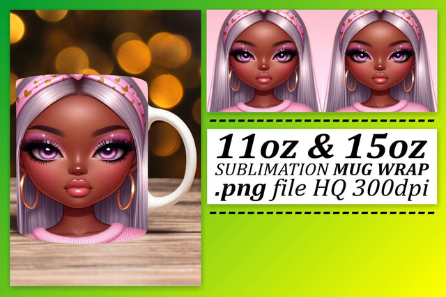 Unique designs for mug wraps, stand out in style! , Love Girl Sublimation afrosvg 