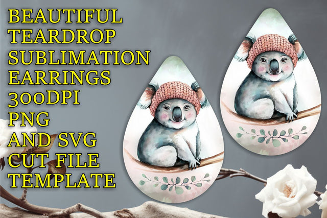 Unique earring design, ready-to-print sublimation PNG file, Animals Sublimation HoodArtCraft 