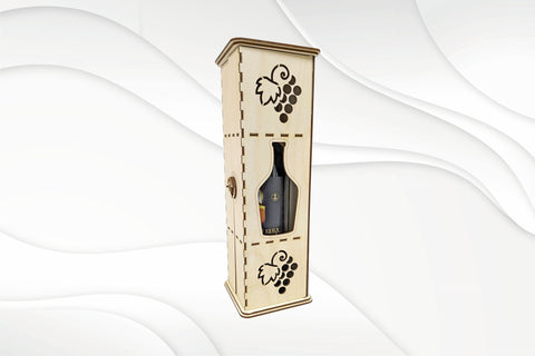 Unique gift wine box, svg dxf vector design laser cutting. Laser bottle pattern, laser cut craft. SVG VectorBY 