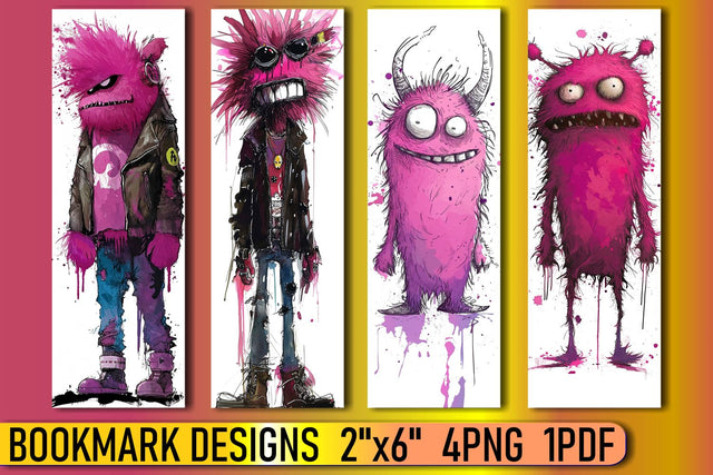 Unique Monster Art for Bookmarks Sublimation afrosvg 