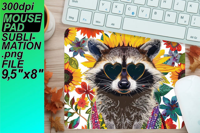 Unique mouse desk design, ready for sublimation! , Raccon Sublimation HoodArtCraft 