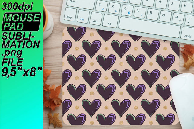 Unique mouse mat design, perfect for your crafting needs! , Heart Sublimation HoodArtCraft 