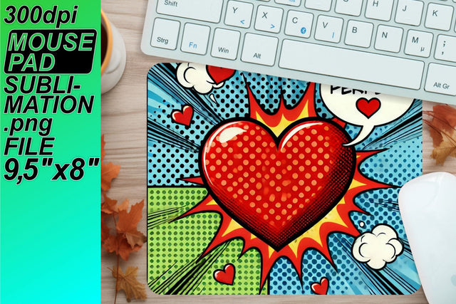 Unique mouse pad templates, ideal for your projects! , 3D Heart Sublimation HoodArtCraft 