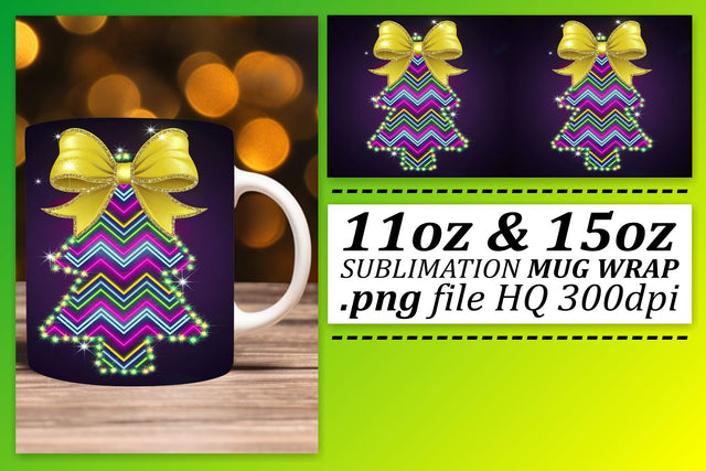 Unique mug designs, perfect for gifts and keepsakes! , Neon Xmas Sublimation afrosvg 